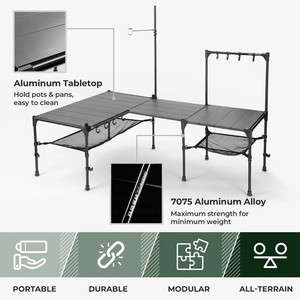 Juego de mesa y silla plegable de aluminio duradero, muebles portátiles para exteriores para comedor, cocina, playa, Camping, uso en taller - Product Image 4