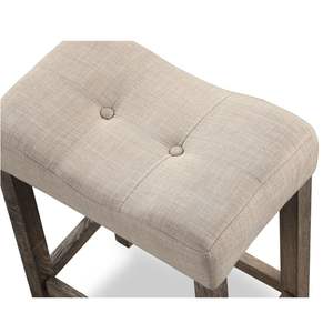 Tabouret de selle à hauteur de comptoir tufté DB Sora Lot de 2 Taupe-pour le salon - Product Image 2
