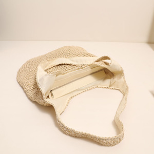 Nuevo Bolso de Paja de Gran Capacidad para Otoño, con Dos Correas, Cierre de Cremallera, Forro de Poliéster, Diseño Tejido Suave, Bolso Casual de Playa para Mujer - Product Image 4