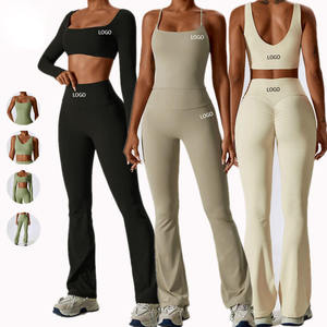 Custom OEM 2024 New Women Gym Fitness Clothing Yoga <strong>Set</strong> High-waisted <strong>Leggings</strong> Long Sleeves <strong>Sports</strong> <strong>Bra</strong> Crop Top Fitness Gym <strong>Set</strong> - Product Image 1