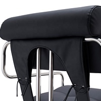 Nouveau fauteuil design minimaliste en cuir PU noir avec structure métallique pour salon, hôtel ou maison