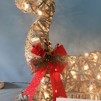 Ornements de Noël en osier lumineux personnalisés pour l'extérieur, rennes pour la décoration de la cour et commerciale