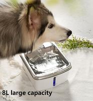 Distributeur d'eau portable pour animaux de compagnie en acier inoxydable 9L avec écran LCD, fonction automatique et longue durée de vie de la batterie