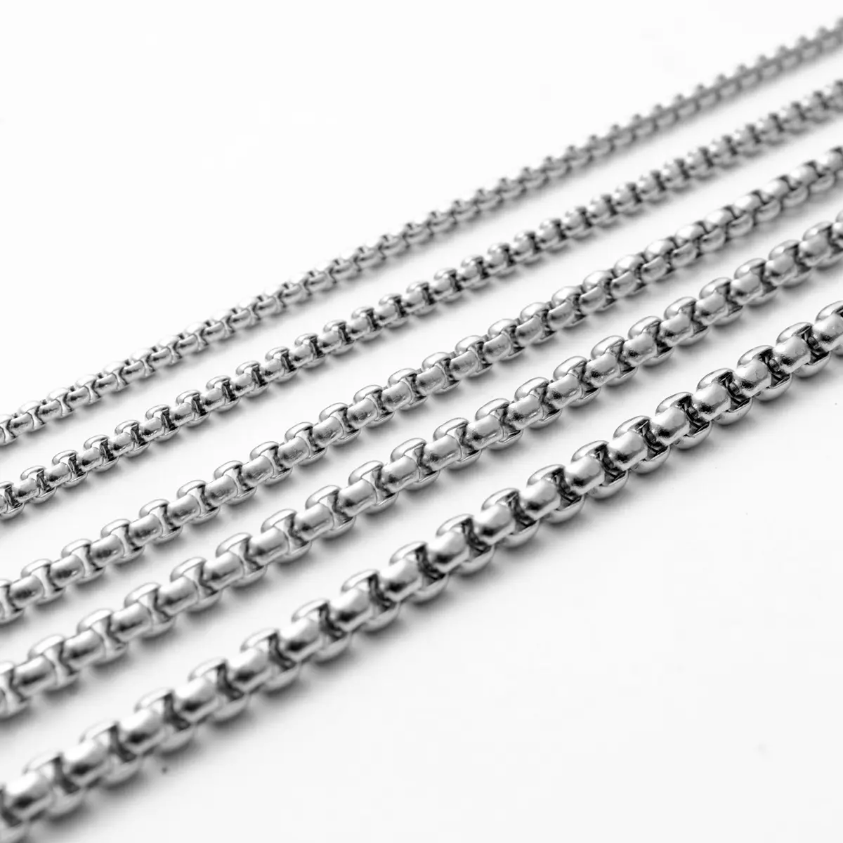 Cadenas de eslabones de titanio para hombre y mujer, accesorios de acero inoxidable, cuadrado, perlas, collar, cadena