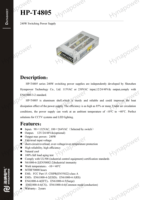 Alimentation industrielle 240W 48Vdc 5A 90-264Vac UL508 CE FCC Robuste pour l'éclairage commercial et l'automatisation Hynapower HP-T4805