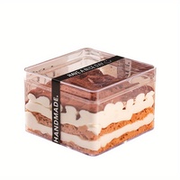 Tasses à dessert en acrylique de qualité alimentaire Boîtes en plastique transparent Tiramisu Mille-Feuille Contenants de crème glacée Boîte à biscuits de cuisson