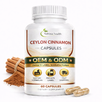 OEM ODM Poudre de cannelle de Ceylan, antioxydant, compléments alimentaires, capsules de cannelle de Ceylan naturelle