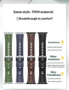 Correas de Reloj de Caucho Fluorado de Alta Gama para Apple Watch Ultra 49mm SE 44mm Series 10/11 46mm, Resistentes al Agua, Deportivas - Product Image 2