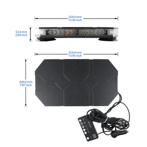 Barra de Advertencia LED Ámbar/Blanca de 42W para Techo de Coche, Luz Estroboscópica Intermitente Magnética de 12V 24V - Product Image 4