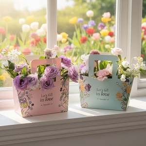 Matériaux d'emballage artistique pour bouquets de fleurs de la Saint-Valentin, dossiers portables pour fleurs et bougies, pour fleuristes et DIY - Product Image 1