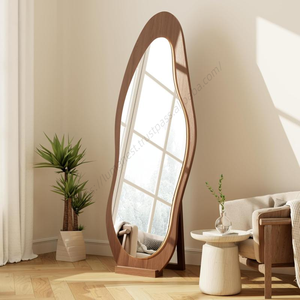 Miroir sur pied pleine longueur style moderne imitation bois pour salon et décoration intérieure - Vente en gros - Product Image 1