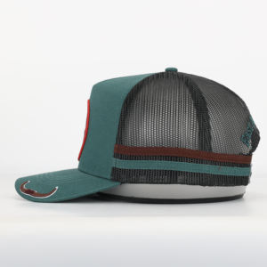 Custom Men's 5-Panel Mesh Trucker Cap Fashionable Printing <b>Patch</b> Stripes Hat for Performance Sports Outdoor 3D Embroidery - Product Image 3