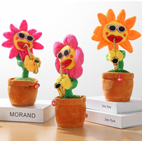 Tournesol électrique musical chantant et dansant, peluche douce, jouet créatif amusant, saxophone chantant, fleurs dansantes