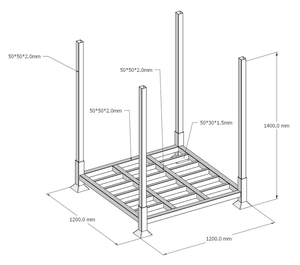 Heavy Duty CASE CARTE OEM Armazém 1000*1000mm Metal <span class=keywords><strong>Pallet</strong></span> <span class=keywords><strong>Racking</strong></span> Armazenamento Sala Fria Empilhamento Prateleiras Rack Sistemas - Product Image 3