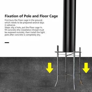 Chia Loại năng lượng mặt trời chiếu sáng sân vườn đèn đường cực 3m 4M 5M 6m sử dụng đèn đường cực - Product Image 6