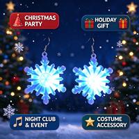Boucles d'oreilles lumineuses scintillantes pour Noël et les fêtes, idéales pour les cadeaux de fête, les cadeaux de remerciement, les événements 'Ugly Sweater', et la vente en gros