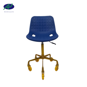 Silla de Barbería, Hospital, Médica, Antiestática, con Respaldo de PU, Altura Ajustable, Giratoria, con Ruedas de PU, Industrial, de Laboratorio, Azul - Product Image 1