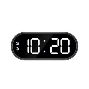 Réveil miroir LED intelligent avec affichage de la température, fonction Snooze, double alarme, rétroéclairage automatique, pour bureau, table ou mur, horloge numérique lumineuse - Product Image 2