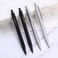 Bolígrafo Metálico Hexagonal Negro Mate Plateado con Clic, Personalizable con Logotipo de Marca, Bolígrafo de Escritura Premium para Oficina, Regalo Corporativo
