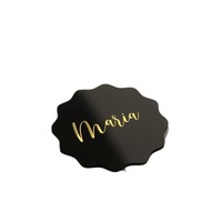 Numéros de table en acrylique doré effet miroir, forme vague moderne, modèle 00, pour mariages et événements, vierges à personnaliser (DIY), modèle chinois transfrontalier