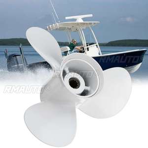 ใบพัดเรืออลูมิเนียม 664-45952-00-EL ขนาด 9 7/8 x 14 นิ้ว สำหรับเครื่องยนต์เรือยามาฮ่า 20-30 แรงม้า สีขาว 10 ร่องฟัน 3 ใบพัด หมุนตามเข็มนาฬิกา - Product Image 1