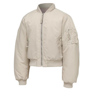 Blouson Bomber Personnalisé Réversible pour Homme, Col Tressé, Coupe Courte, en Nylon, Grande Taille, Style Rétro, Multi-Poches, Streetwear - Product Image 1