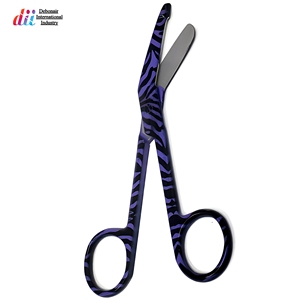 Tijeras de vendaje Zebra Lister moradas y negras de 14 cm, de acero inoxidable, para uso médico, proveedor mayorista líder - Product Image 2