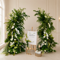 Décoration de mariage DIY : Arche florale en forme de corne blanche, rangée de fleurs artificielles en soie pour toile de fond de fête et événement