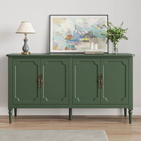 Buffet moderne Buffet avec étagères réglables et 4 portes, vert pour la cuisine