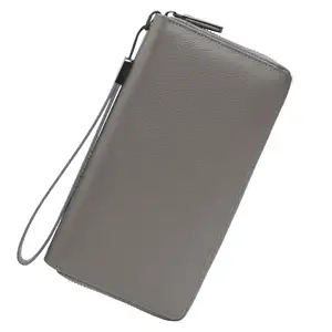 Custom Leather Large Capacity Ladies Travel Purse RFID Blocking Zip Around Phone Clutch Wallet With Cell Phone Pocket