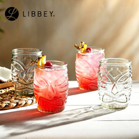 Libi Creative Verre en verre sodocalcique sans pied et sans couvercle, style Tiki Hawaïen Totem Ghost-Face, pour jus, bière, cocktails et boissons froides