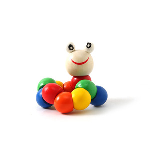 Wooden Twisting Bug Rainbow 10 Segment Educational Toy For Children 2 4 Years Unisex <b>Building</b> <b>Blocks</b> Set - Product Image 5