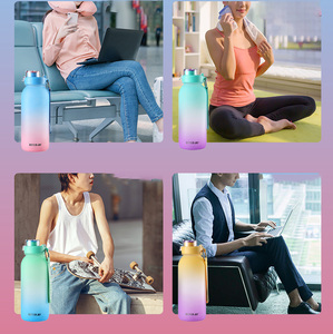 Nuovo design riutilizzabile BPA Free 1000ml sport bottiglia d'acqua in <span class=keywords><strong>plastica</strong></span> con coperchio Chug e maniglia per il trasporto lavabile in lavastoviglie per la scuola di viaggio - Product Image 5