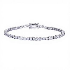 High Quality Customization Unisex Women <b>Men</b> Jewelry 3mm <b>Sterling</b> <b>Silver</b> 925 White Gold Plated Ice Vvs Moissanite <b>Bracelet</b> - Product Image 4