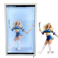 LIFEWATCH 86 pulgadas móvil independiente holograma táctil interactivo 3D ojo desnudo transparente pantalla LCD escaparate