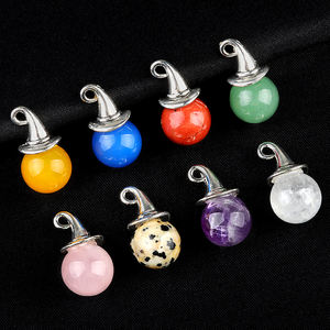 Adornos de Cristal de Piedra Natural para Manualidades de Brujería, Bolas de 12mm sin Agujero, Sombrero de Bruja para Decoraciones de Halloween y Navidad - Product Image 5