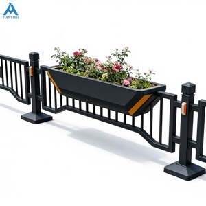 Barandilla de Seguridad Vial para Exteriores, Diseño Artístico para Puentes, Barrera Peatonal con Canastas para Flores, Acero Galvanizado, Fácil de Montar, Suministro de Fábrica - Product Image 1