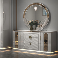 Lit King Size Moderne en Bois Doré, Ensemble de Meubles de Chambre de Luxe pour Villa, Chambre Principale, Grand Lit Double, Lit Queen Size, Meubles de Chambre Royaux en Bois