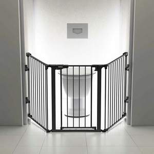 Recinzione <span class=keywords><strong>di</strong></span> Sicurezza in Metallo per Bambini con Finitura Lucida per Bambini <span class=keywords><strong>di</strong></span> 1-2 Anni, Barriera Multifunzionale per <span class=keywords><strong>Porta</strong></span>/Bagno/Cucina/Scale (75-82cm) - Product Image 3