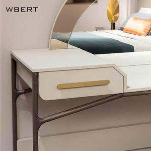 WBERT Meuble-lavabo de luxe italien léger en bois massif et métal, coiffeuse, coiffeuse créative, station de maquillage multifonctionnelle - Product Image 3