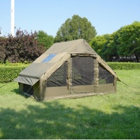 Tente de camping gonflable en tissu Oxford 300D de 6 mètres carrés avec pompe manuelle, tente de glamping imperméable, tente de camping 4 saisons, 3-5 personnes