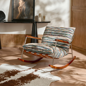 Fauteuil à bascule moderne, fauteuil simple, style vintage, meubles de salon, structure en métal, peinture écologique - Product Image 1