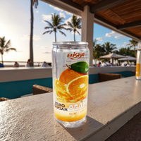 Vente en gros de jus d'orange gazéifié personnalisé OEM boisson fruitée aromatisée au soda conditionnée en bouteilles et boîtes à bas prix