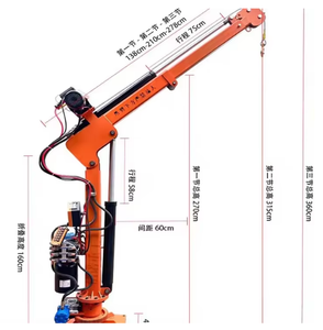 Grue hydraulique mobile à haute efficacité du treuil 1-2Ton avec télécommande pour la construction de véhicules - Product Image 4
