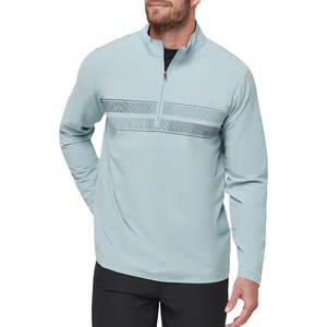 Haute qualité 250 GSM hommes 1/4 Zip pull Golf sweat Logo personnalisé léger confort solide motif support pour le printemps - Product Image 1