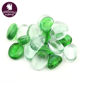 High Quality Translucent <strong>River</strong> <strong>Stone</strong> Craft Flat Beads Glass - Product Image 5