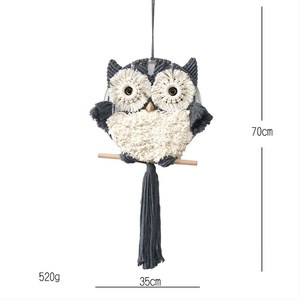 <span class=keywords><strong>Tapisserie</strong></span> <span class=keywords><strong>de</strong></span> cordes en coton hibou blanc, tenture murale tissée, macramé, décoration pour la maison, pour enfant - Product Image 6