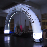 Arche de course gonflable à LED avec logo personnalisé, pour événements de course nocturne, arche de départ/arrivée gonflable pour marathon
