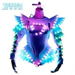Jupe lumineuse LED pleine couleur pour scène, vêtements pour femmes, DJ, chanteuse, lunettes, boîte de nuit, costume Ds, une pièce - Product Image 5