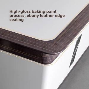 ชุดเฟอร์นิเจอร์สำนักงานผู้บริหารระดับสูง ดีไซน์หรูหราทันสมัย โต๊ะทำงานประธานขนาดใหญ่ทำจากไม้ พร้อมตู้ข้างและเก้าอี้หนัง - Product Image 5